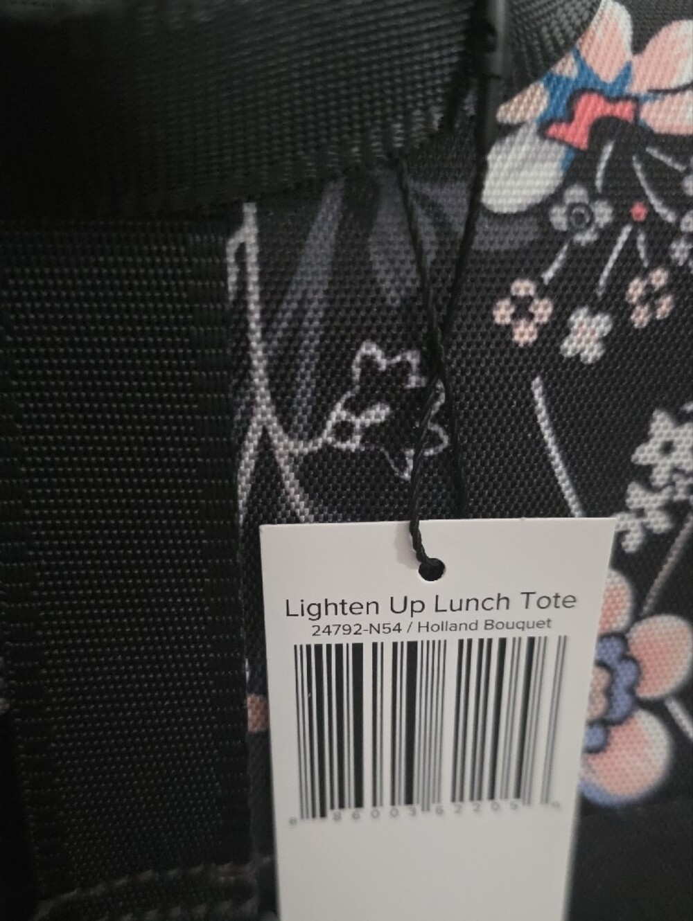 Vera Bradley Black Floral Lunch PAck with Pink & Blue Accents - Picture 3 of 13